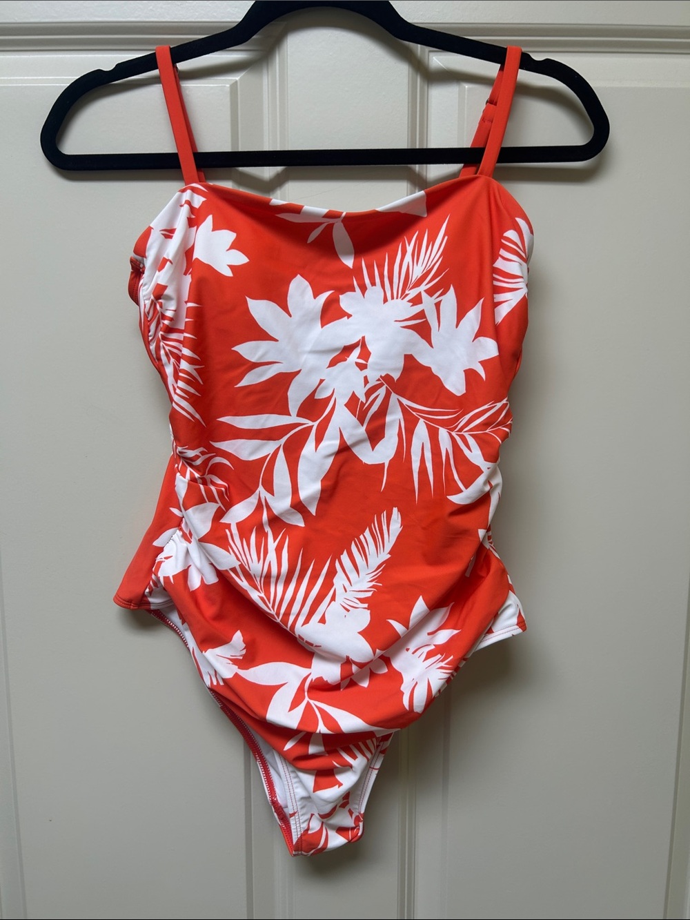 New with tags! Cupshe Orange and White Tropical One-Piece Swimsuit for Women.